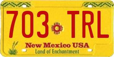 NM license plate 703TRL