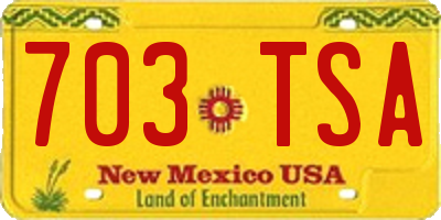 NM license plate 703TSA