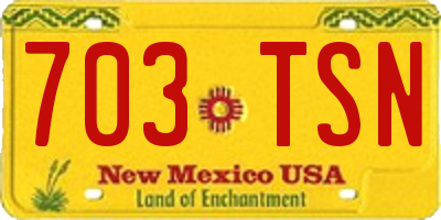 NM license plate 703TSN