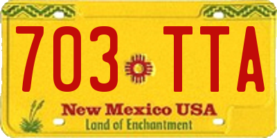 NM license plate 703TTA