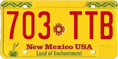 NM license plate 703TTB