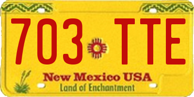 NM license plate 703TTE