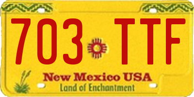 NM license plate 703TTF