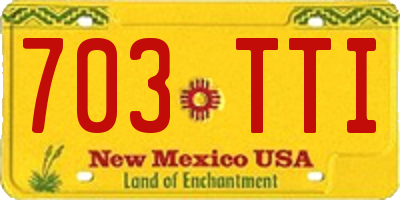 NM license plate 703TTI