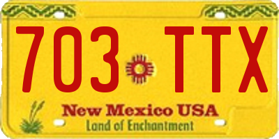 NM license plate 703TTX