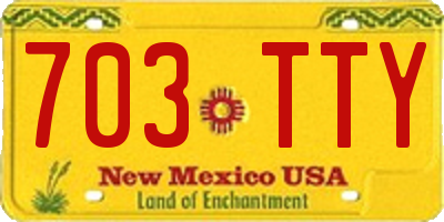 NM license plate 703TTY