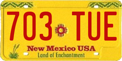 NM license plate 703TUE