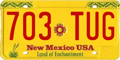 NM license plate 703TUG