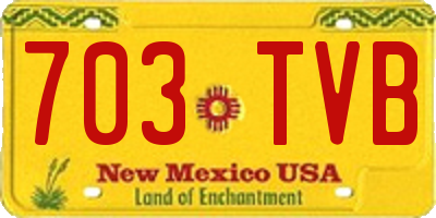 NM license plate 703TVB