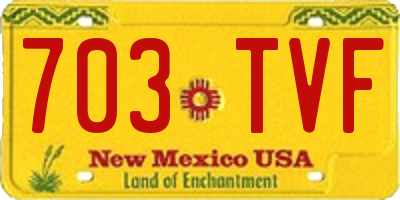 NM license plate 703TVF