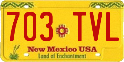 NM license plate 703TVL