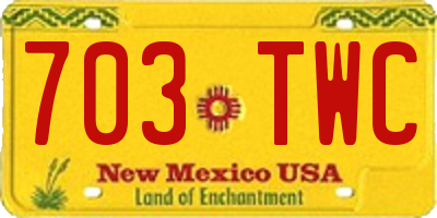 NM license plate 703TWC