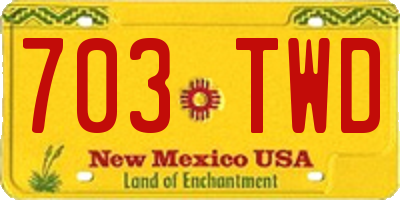 NM license plate 703TWD