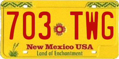 NM license plate 703TWG