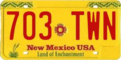 NM license plate 703TWN