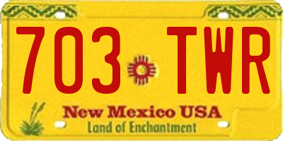 NM license plate 703TWR