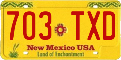 NM license plate 703TXD