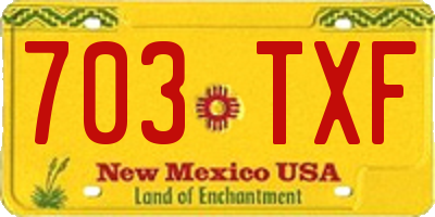 NM license plate 703TXF