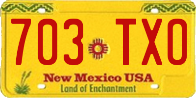 NM license plate 703TXO