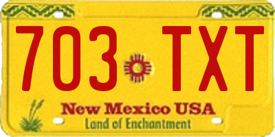 NM license plate 703TXT