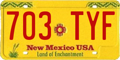 NM license plate 703TYF