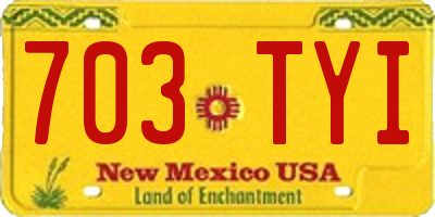 NM license plate 703TYI