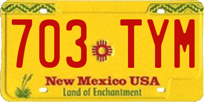 NM license plate 703TYM