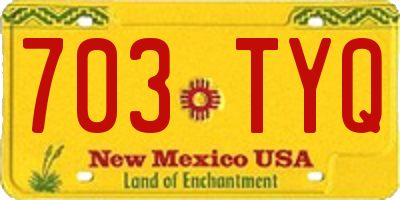 NM license plate 703TYQ