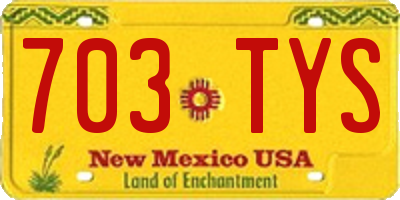 NM license plate 703TYS