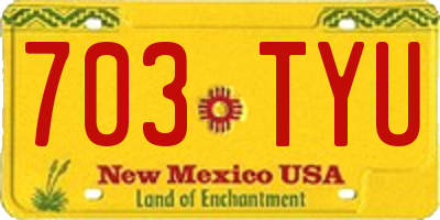 NM license plate 703TYU