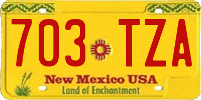 NM license plate 703TZA