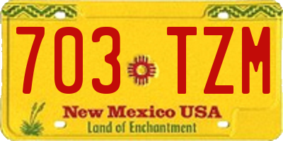 NM license plate 703TZM