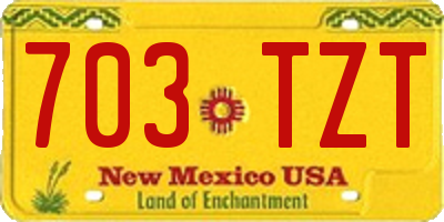 NM license plate 703TZT