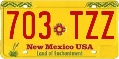 NM license plate 703TZZ