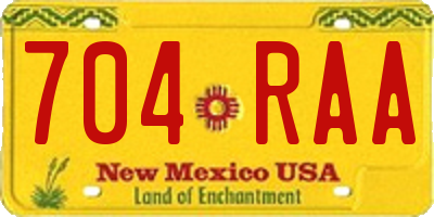 NM license plate 704RAA