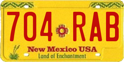 NM license plate 704RAB