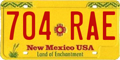 NM license plate 704RAE