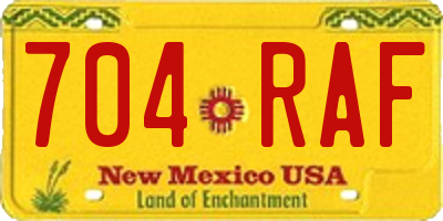 NM license plate 704RAF