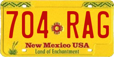 NM license plate 704RAG