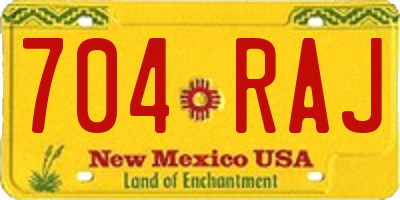 NM license plate 704RAJ