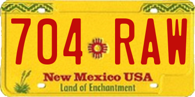 NM license plate 704RAW