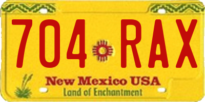 NM license plate 704RAX