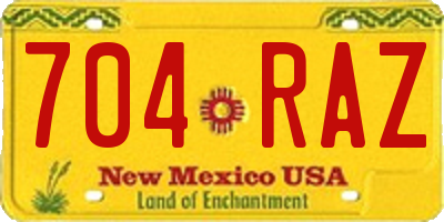 NM license plate 704RAZ