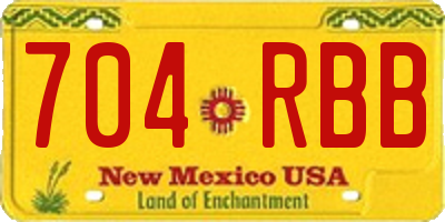 NM license plate 704RBB