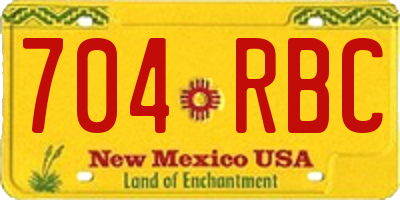 NM license plate 704RBC