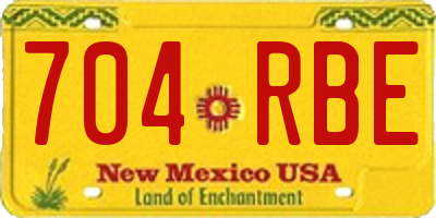 NM license plate 704RBE