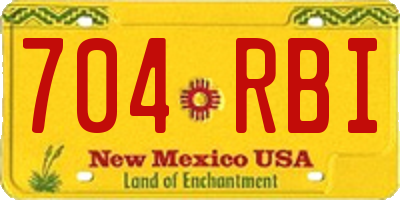 NM license plate 704RBI