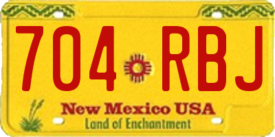 NM license plate 704RBJ