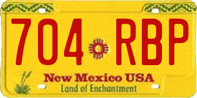 NM license plate 704RBP