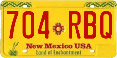 NM license plate 704RBQ